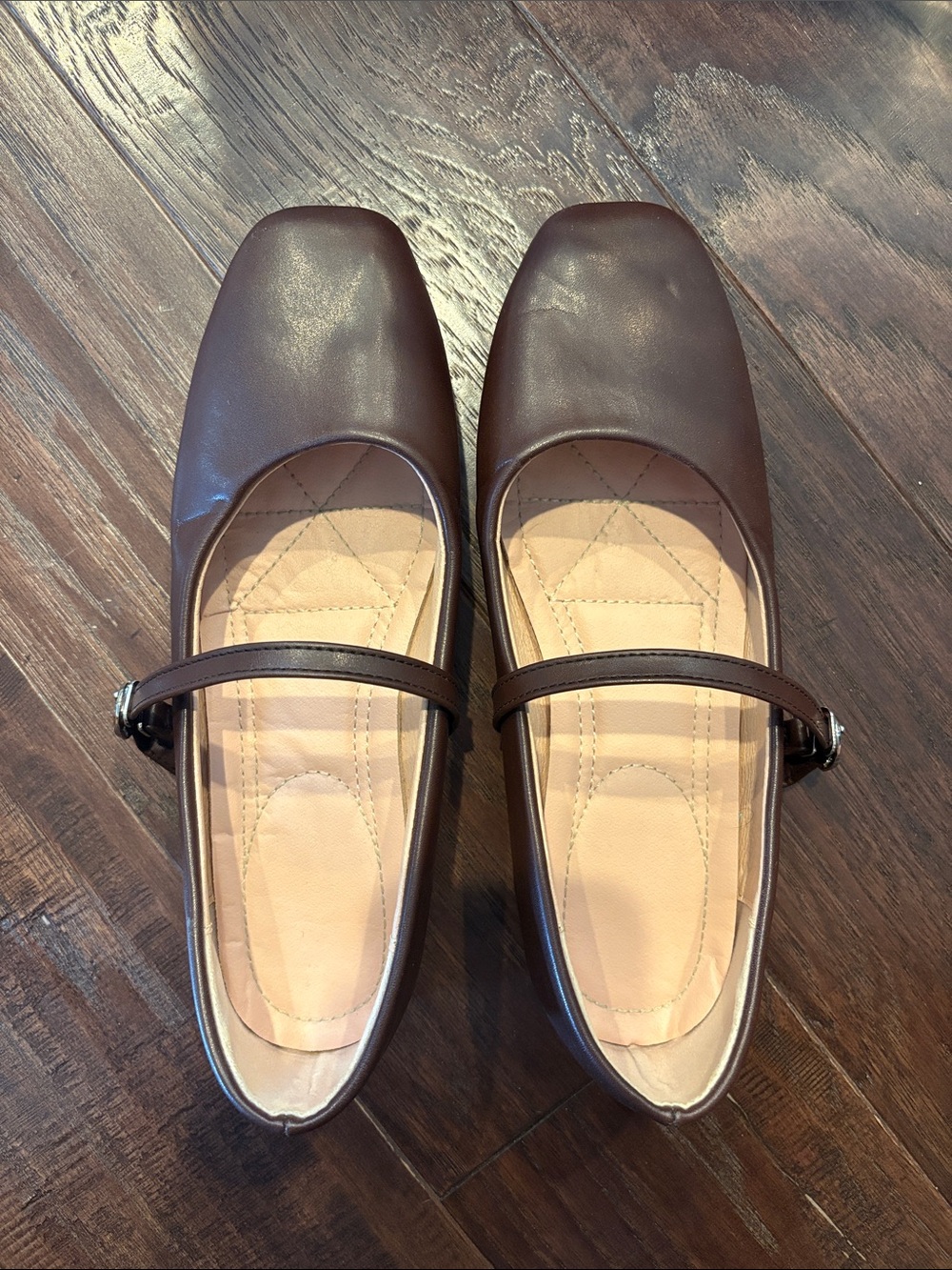Women’s Brown Mary Jane Flats - Classic Leather Look